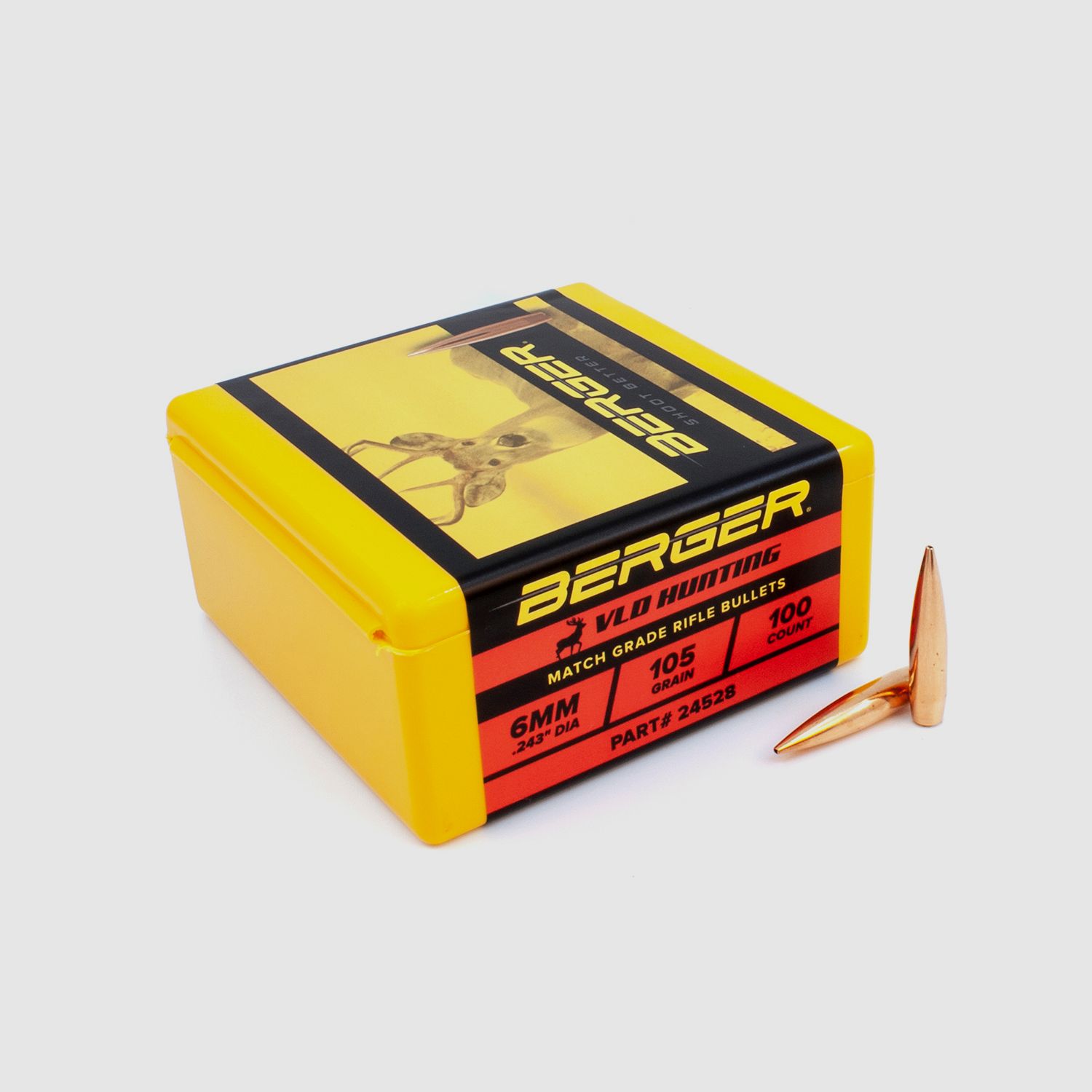 Proiettile Berger 6mm/.243 VLD Hunting 105GR 100 Pezzi