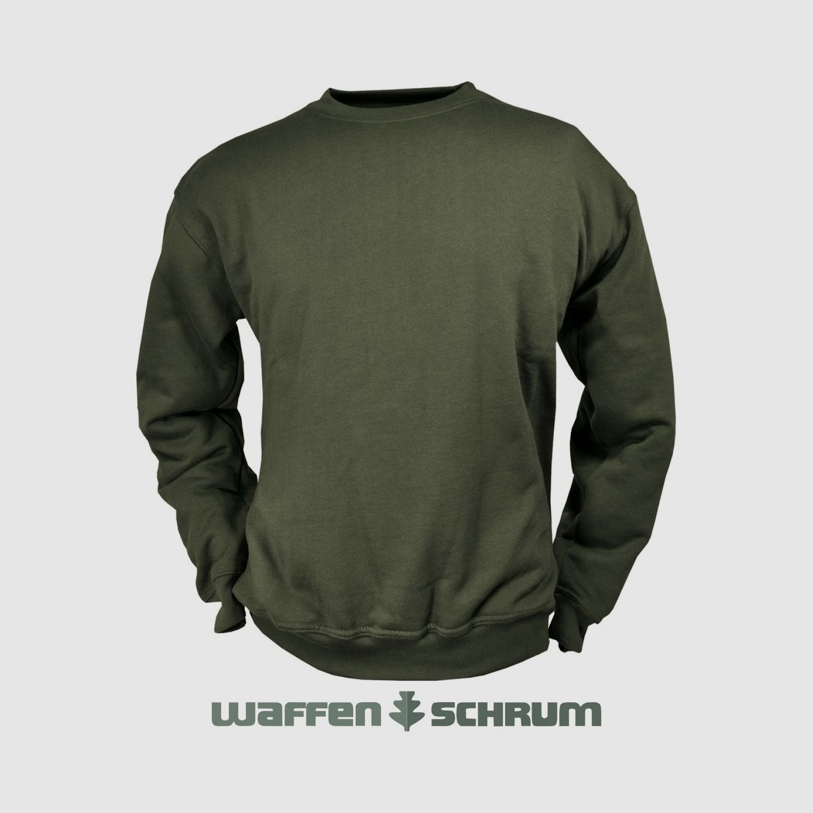Hubertus Sweatshirt Rundhals Oliv