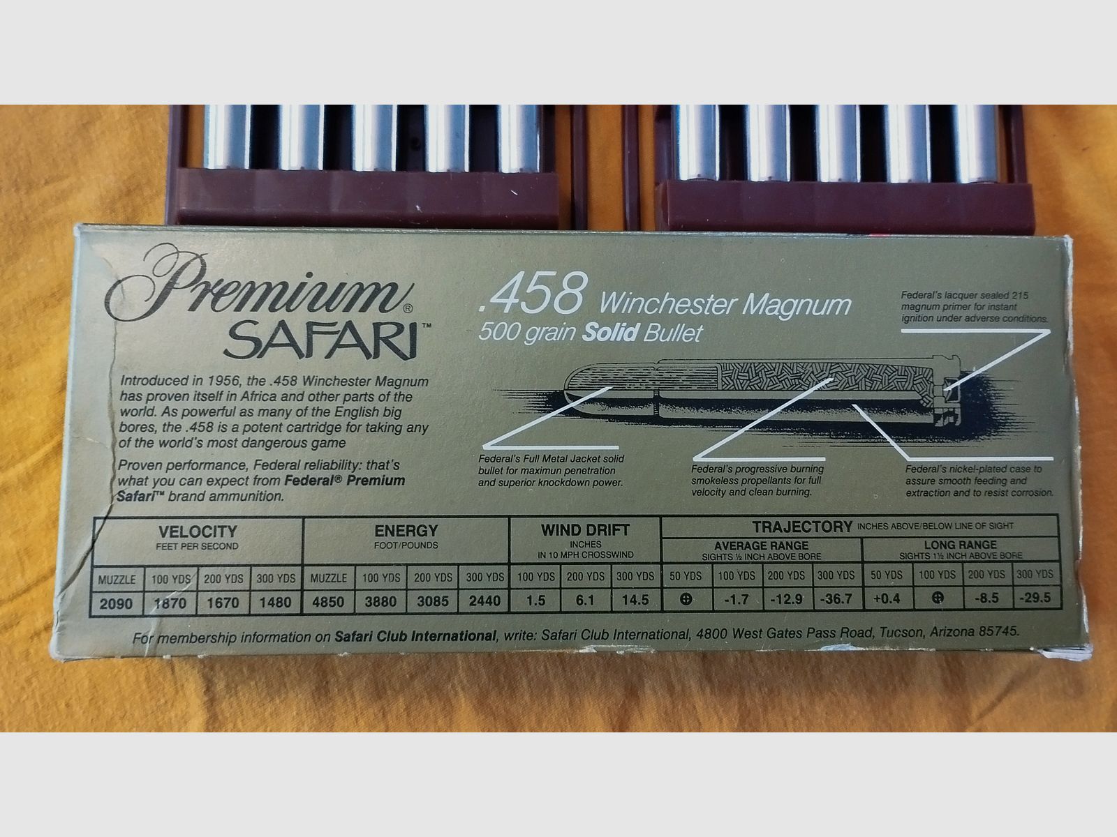 Federal Premium Safari Solid .458 Win. Mag. 500GR