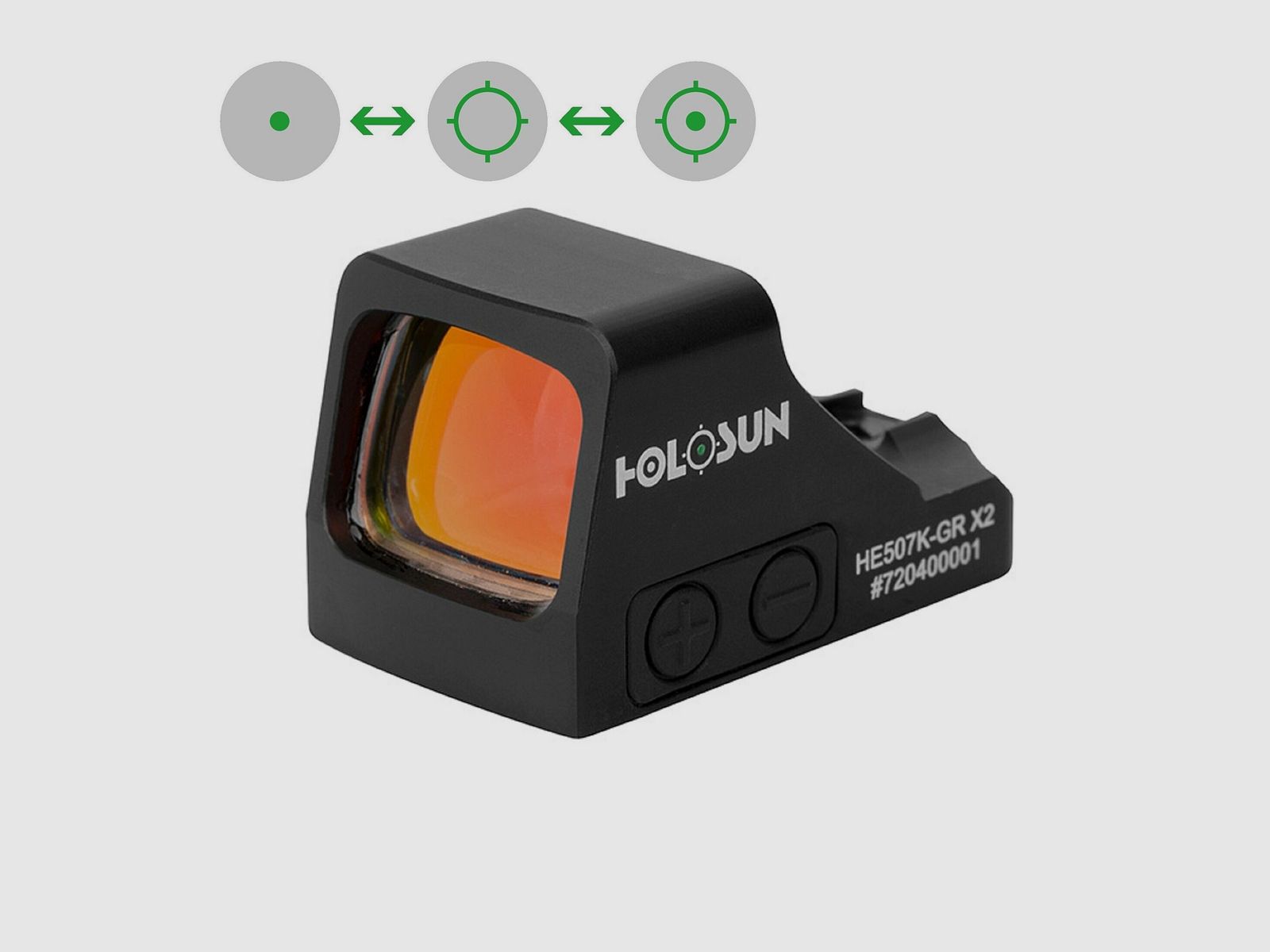 Holosun Reflex Sight HE507K-GR-X2 with Green Reticle: 2MOA Dot, 32MOA Circledot & 32MOA Circle, image 1 of 9