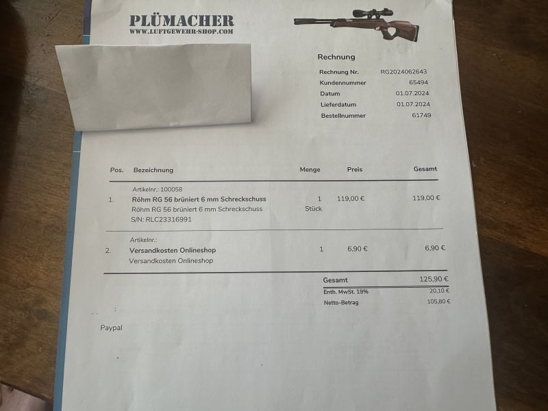 NEUER Revolver Röhm rg 56 brüniert 6 mm Schreckschuss