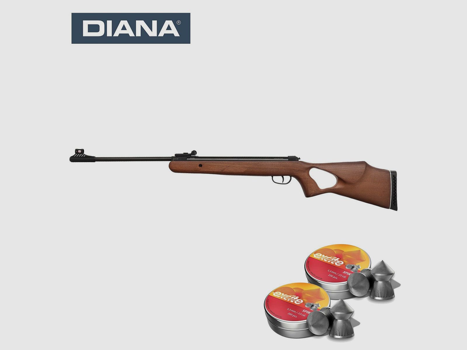 SET Diana 250 two-fifty Knicklauf Luftgewehr Kaliber 5,5 mm Diabolo (P18) + Zielfernrohr