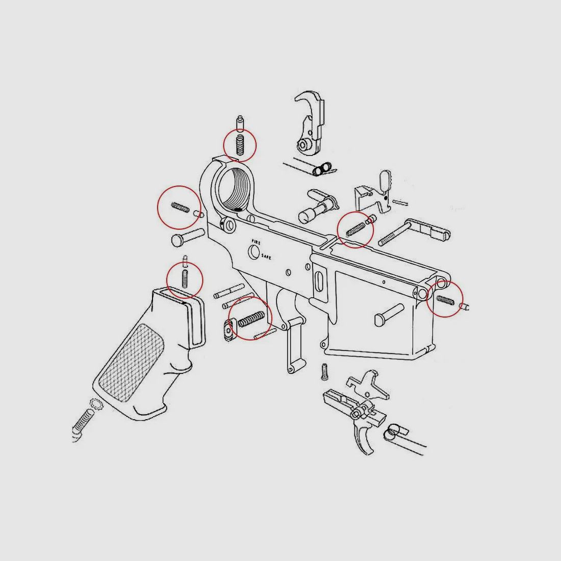 EEMANN TECH KLEINE FEDERN SET FÜR AR 15, Bild 2 von 3