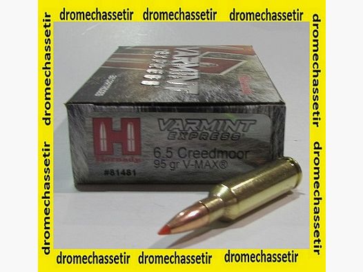 Hornady-Box, Kal. 6,5 Creedmoor, 95 Grains, V-Max, Ref 81481