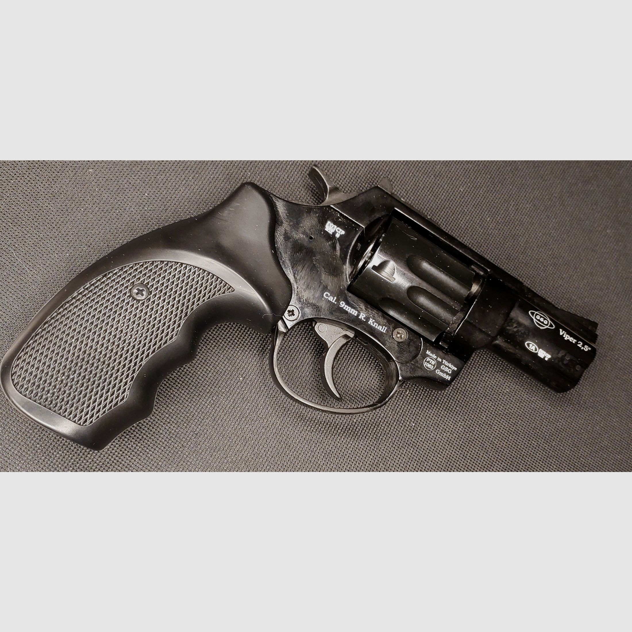 Ekol Viper 2,5 pulgadas revólver de detonación negro 9 mm R.K. (PTB 1063) tambor de acero