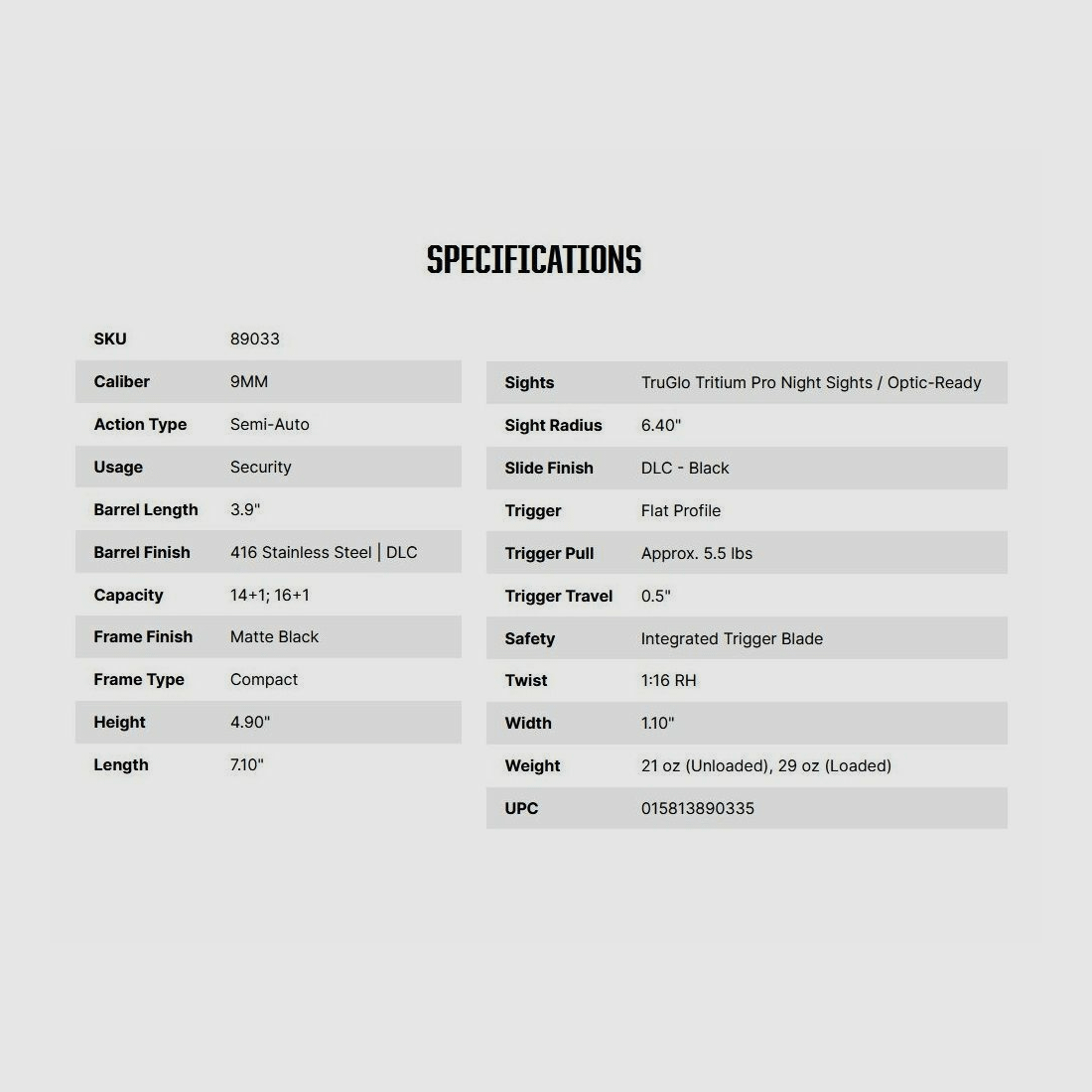 Springfield Armory Mossberg MC2c Optic-Ready 3,9" N-Visier 9mm Luger