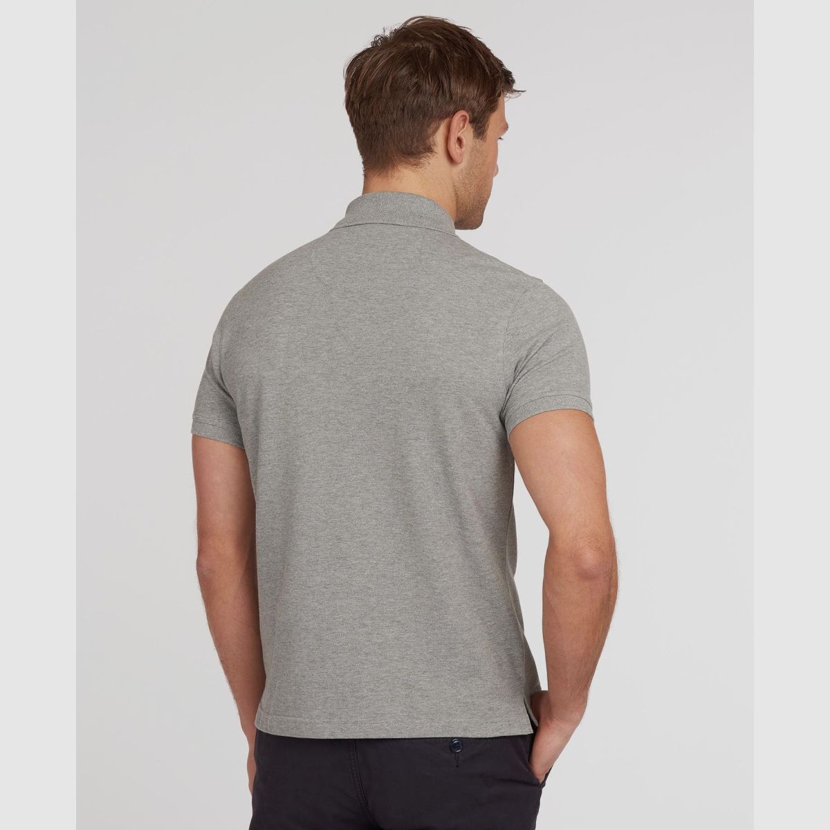 BARBOUR Poloshirt Tartan Pique Grijs Marl