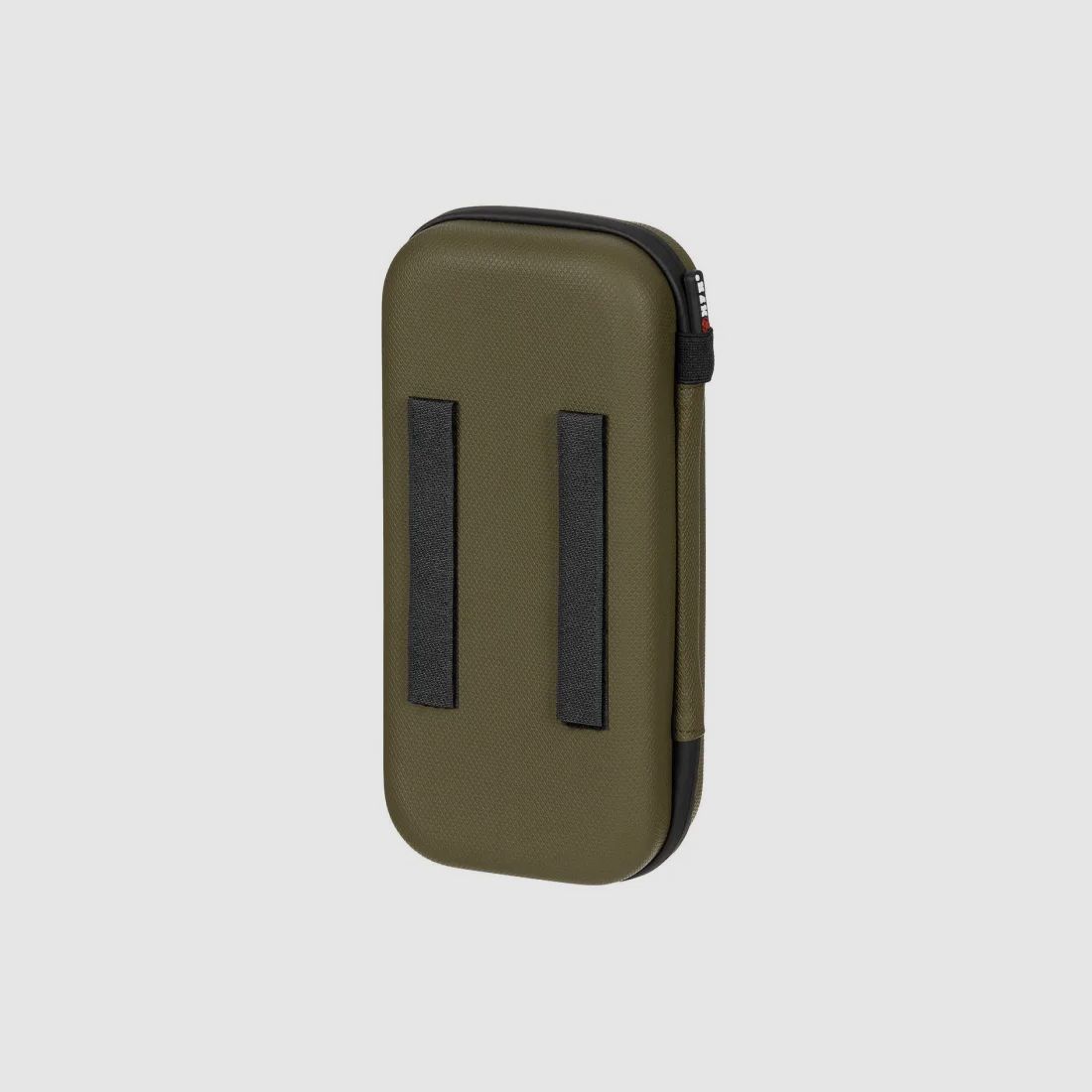 Étui rigide, grand, avec boucles en velcro, olive