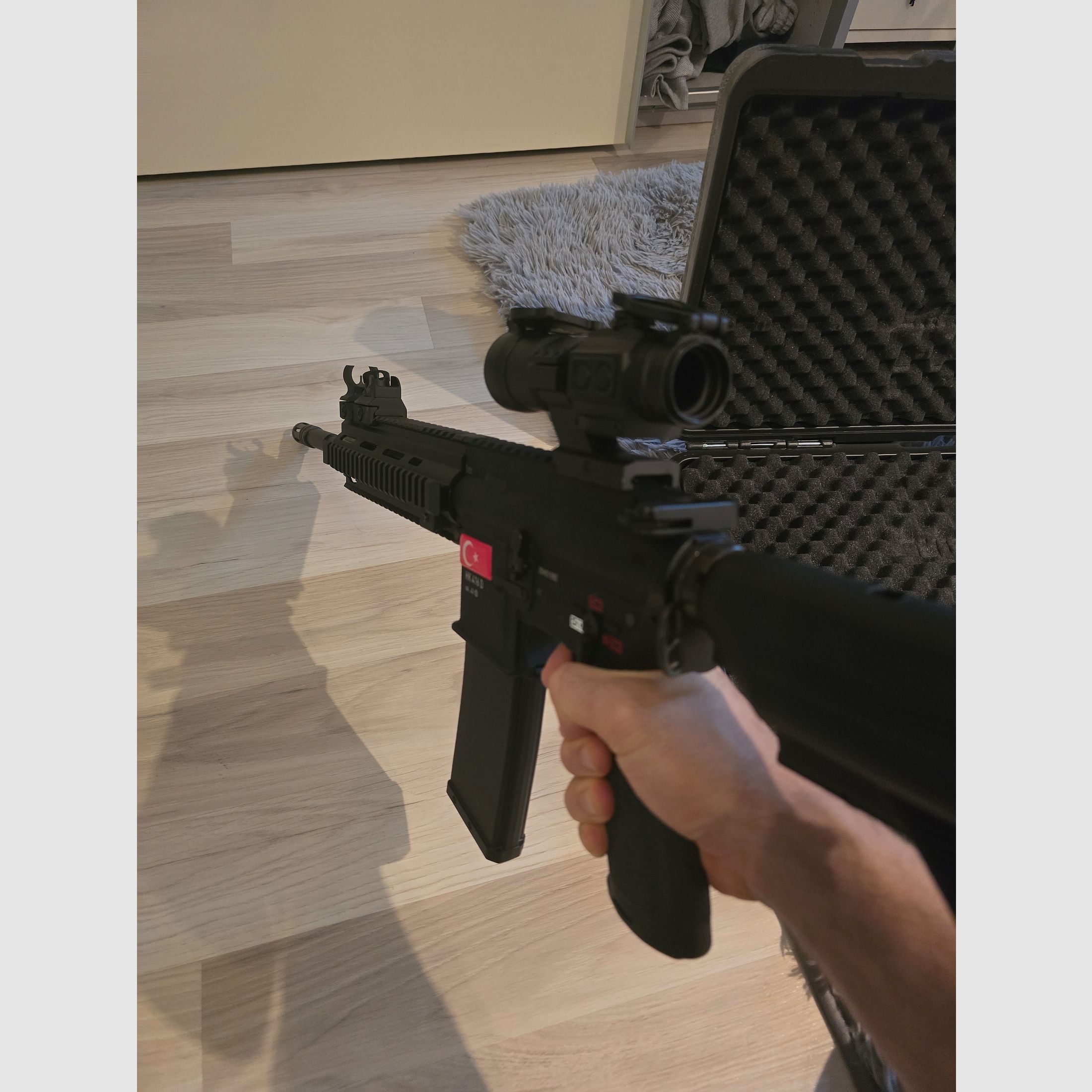 Conjunto completo: Umarex T4E HK416 D / RAM fusil de asalto (cal. .43) incluye 2 cargadores, Red Dot, CO2 y mucha munición