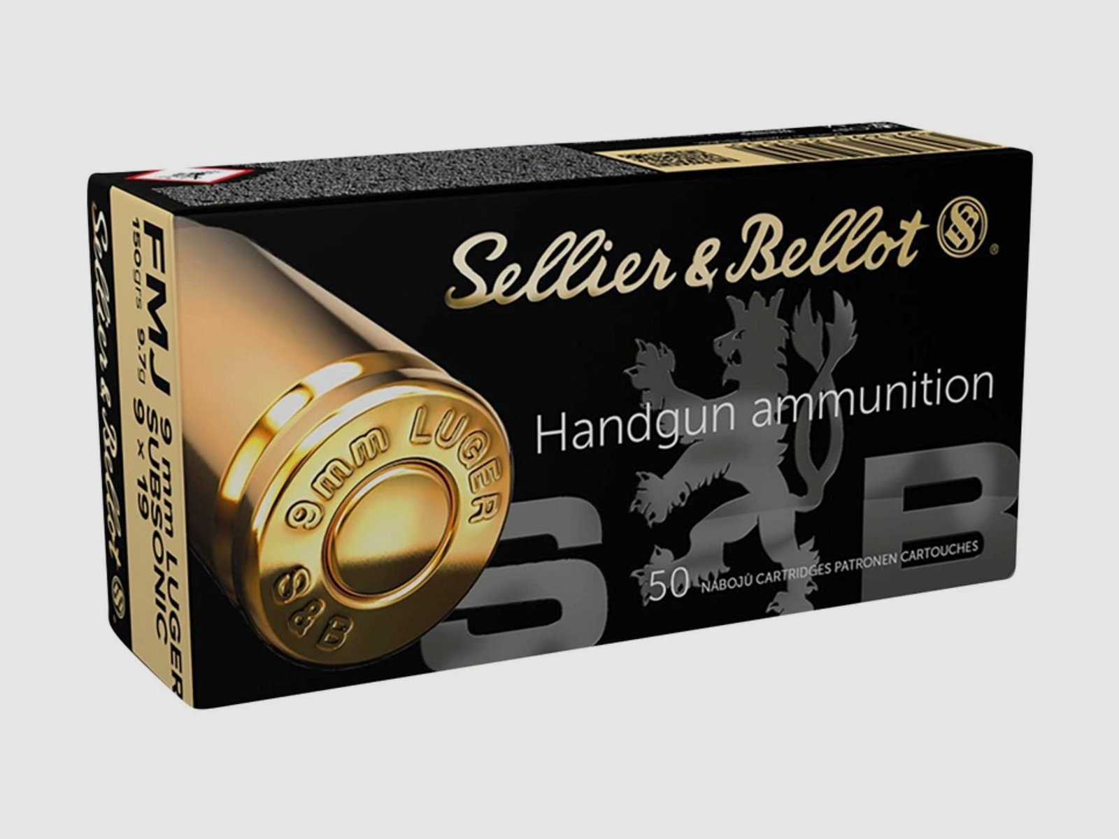 Sellier & Bellot 9mm Luger full metal jacket subsonic 9.7g 150grs.
