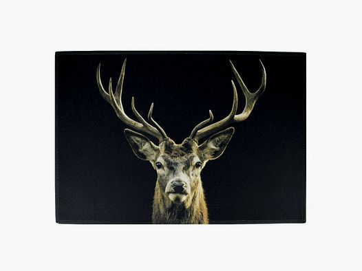 Lovergreen Outdoor Motiv Fußmatte Hirschkopf schwarzer Hintergrund