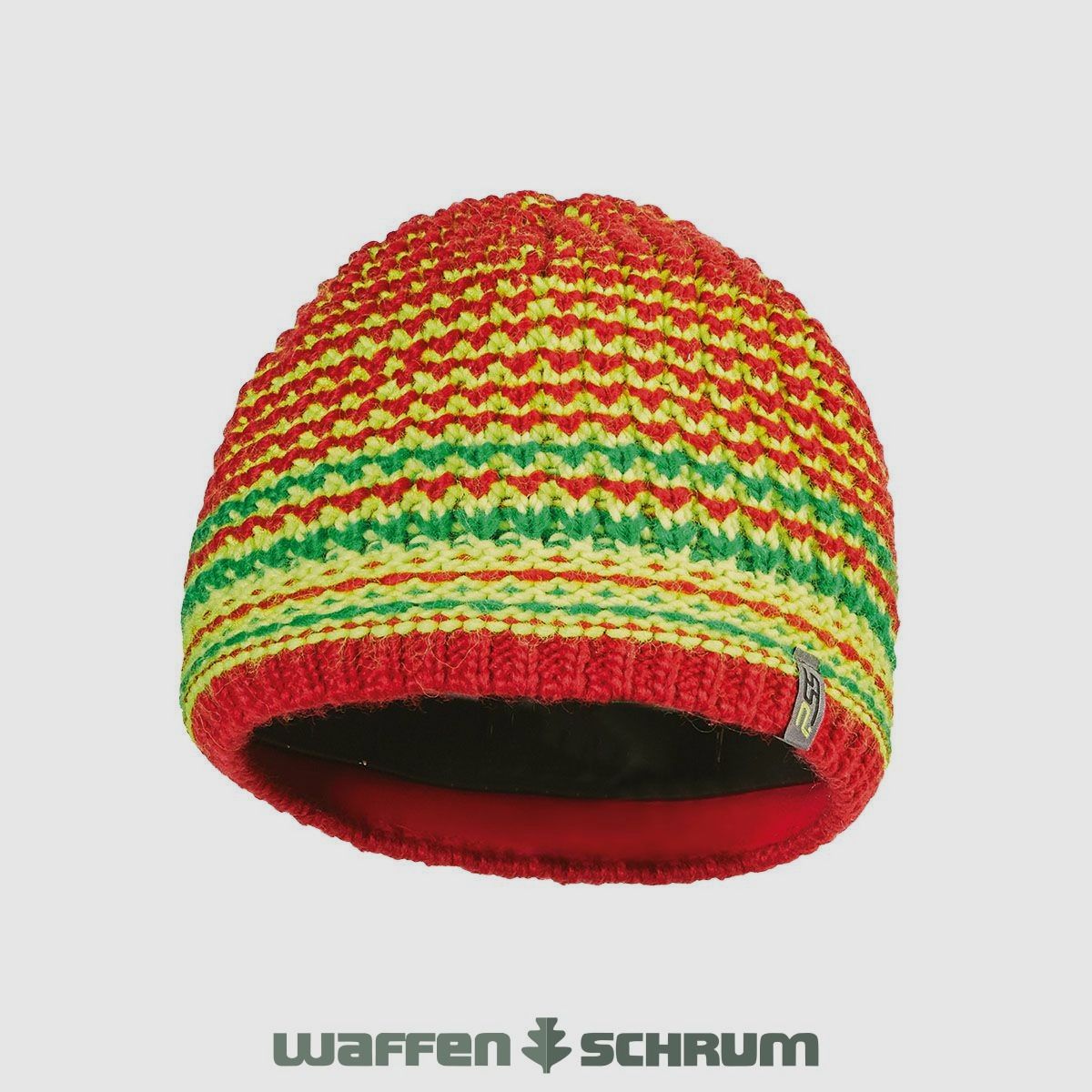 Strickmütze Rot/Gelb/Grün