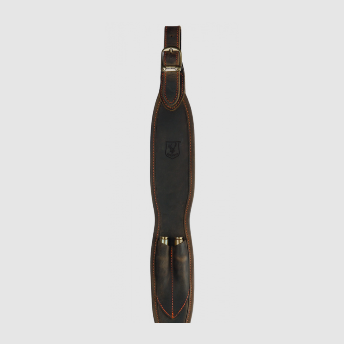 Rifle sling with leather cartridge holder, image 1 of 3