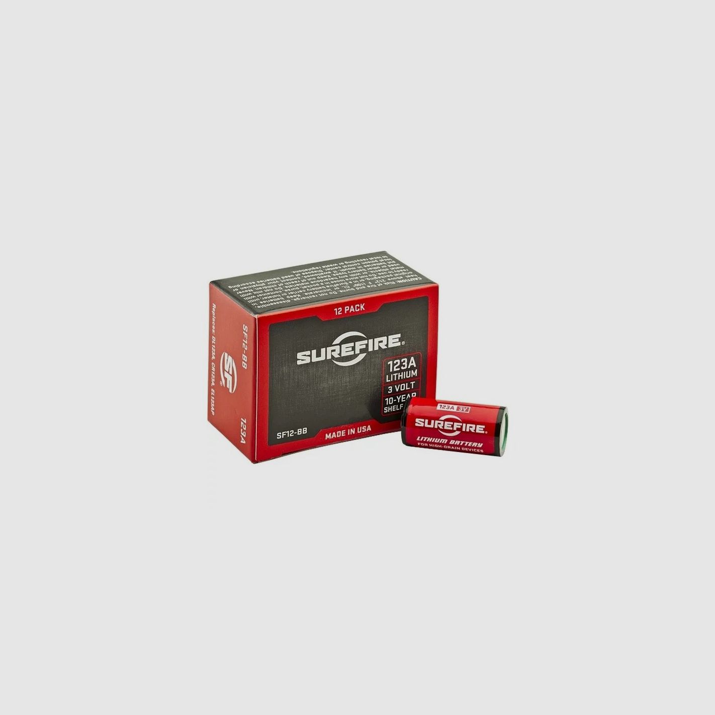 Surefire CR123A SF12-BB Lithiumbatterien, 12 Stück