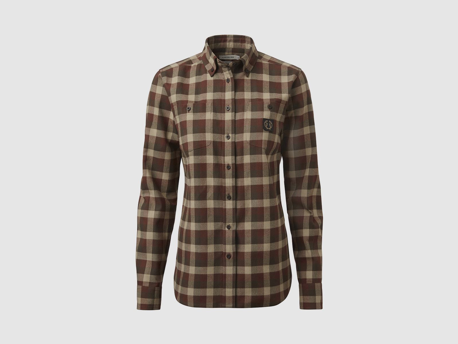 Chevalier Heron Flannel Shirt Ladies, 38W, Holly Green Checked