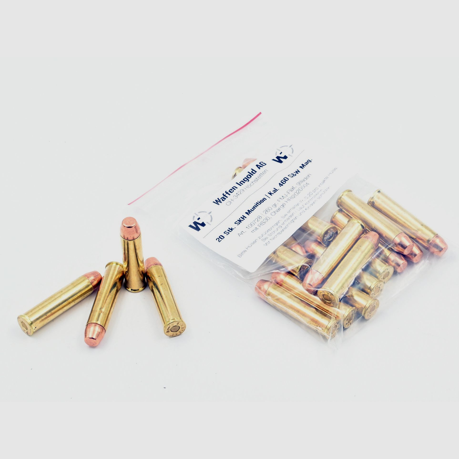 SKH, 460 S&W Mag., FMJ-Flat, 260 gr., 20 Stk.