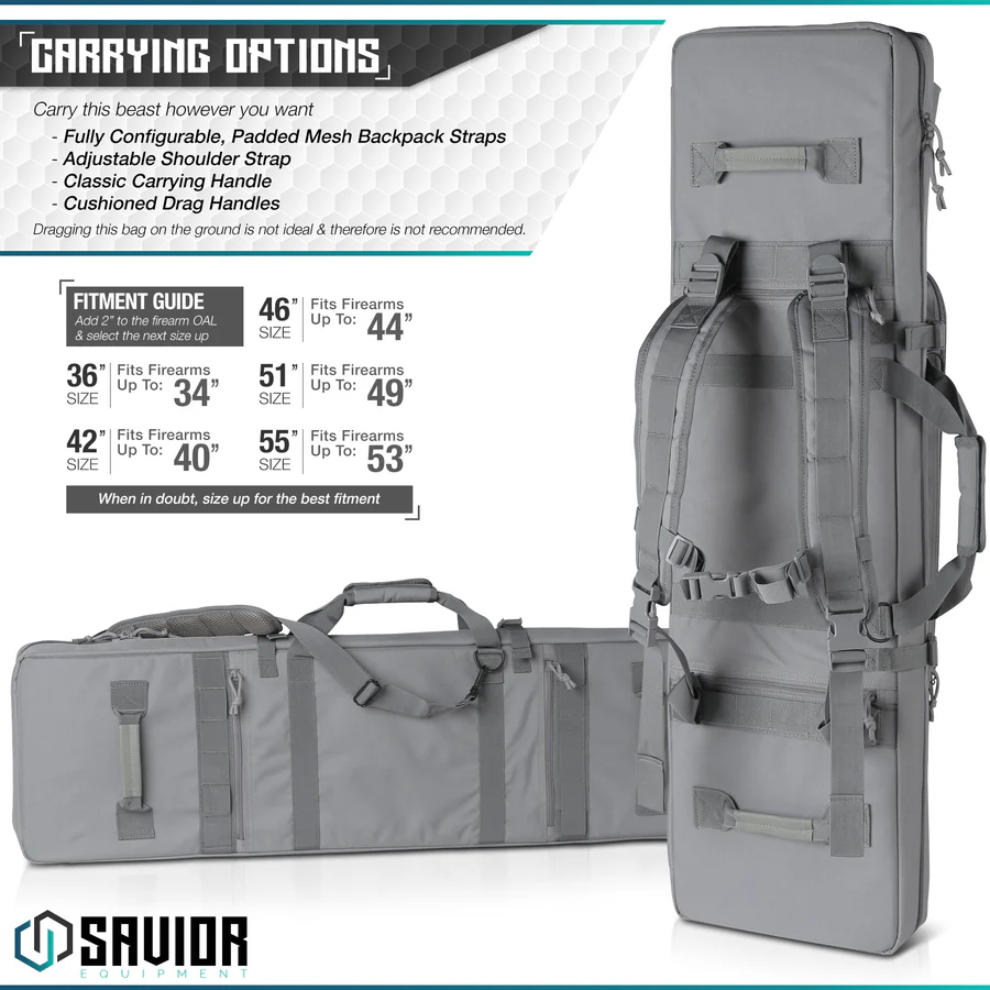 Savior Equipment – Futteral für zwei Büchsen SAVIOR URBAN WARFARE RIFLE Grau 42", Bild 6 von 8