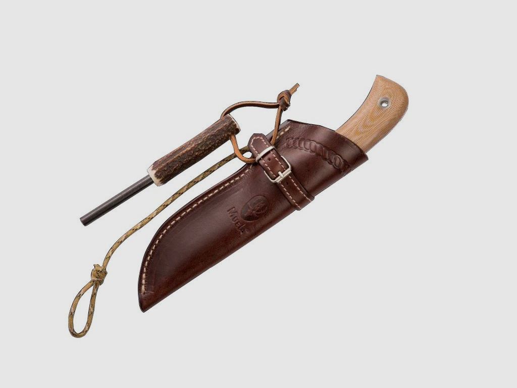 Muela Aborigen Outdoor- Jagd-Messer mit Feuerstarter Horn