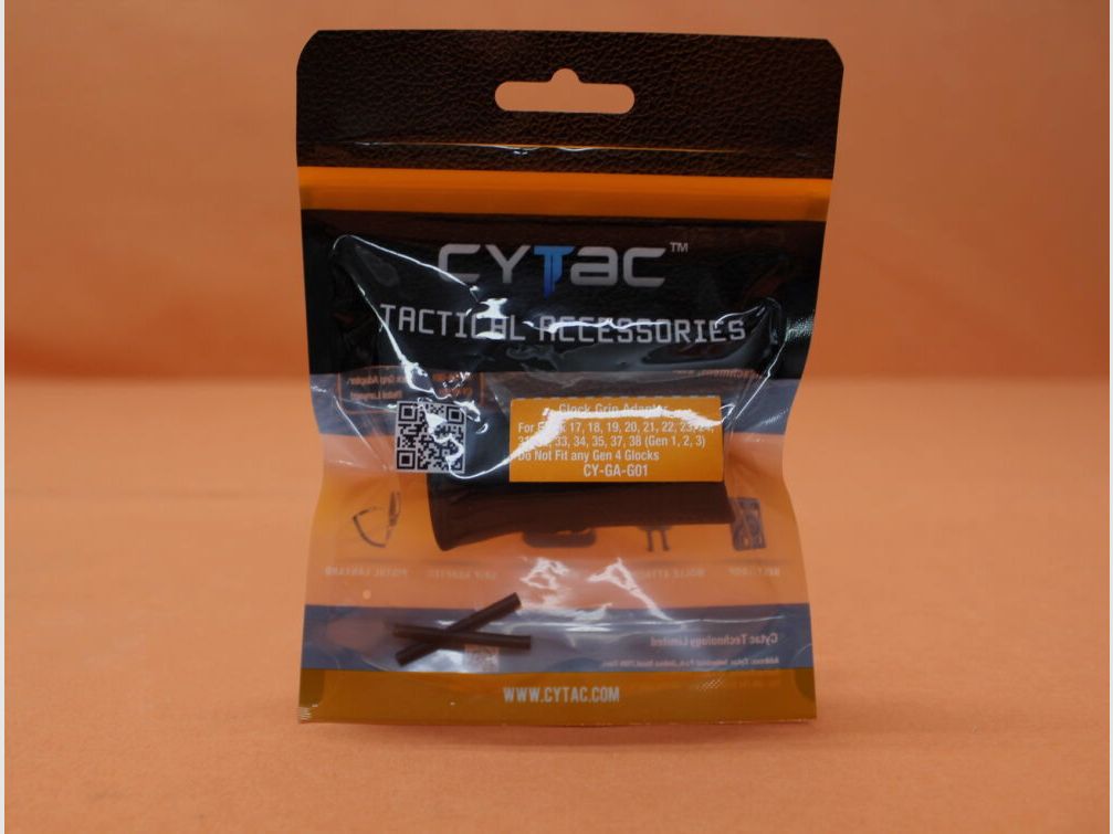 Adattatore per impugnatura CYTAC (CY-GA-G01) in polimero nero con beavertail per Glock (-Gen.3)