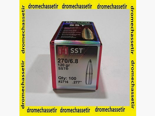 Scatola da 100 proiettili Hornady cal 270 (0.277) 130 grains SST 2716