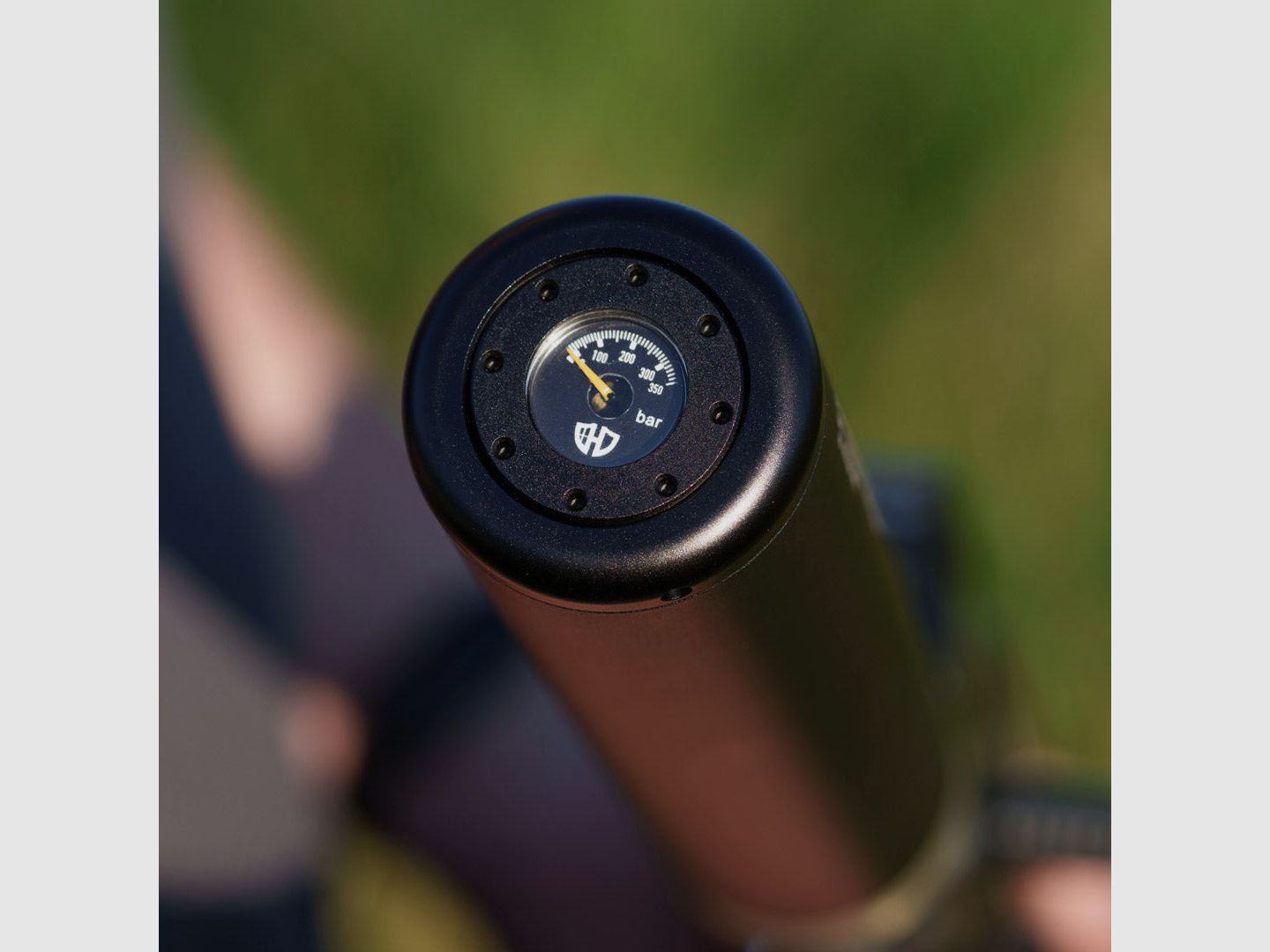Tappo del serbatoio con manometro | 350 Bar | ALU CNC | Nero anodizzato | AEA HP MAX 1 & 2 | MEGALODON
