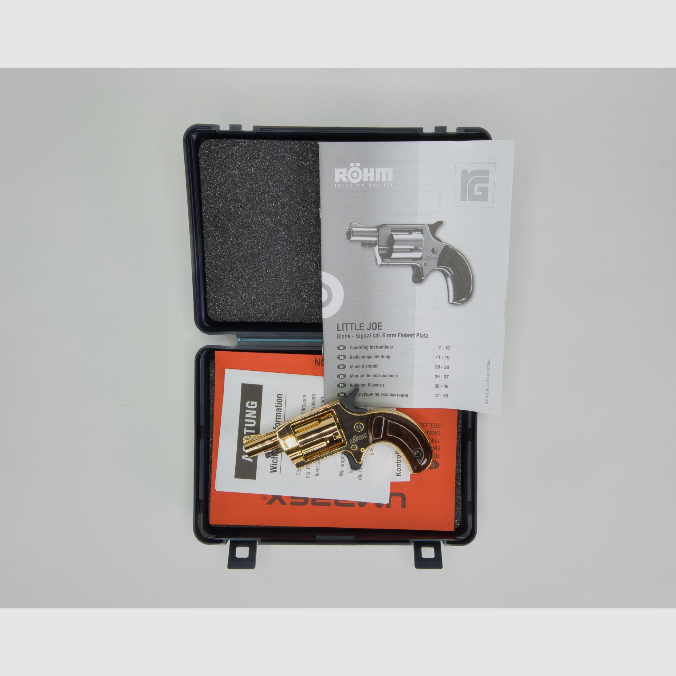 Röhm Little Joe blank firing revolver caliber 6mm Flobert Gold Edition