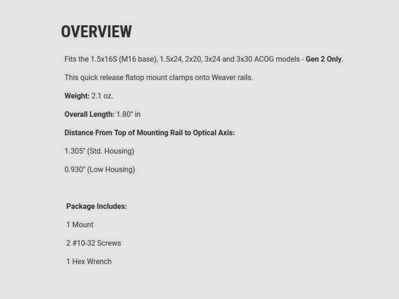 Trijicon ACOG C-Montage niedrig Weaver