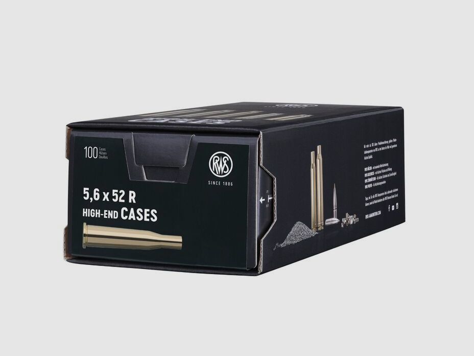 RWS Hülsen 5,6x52 R 100 Stück