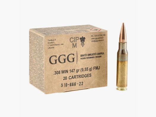 GGG .308 Win FMJ 147/9,55 p/20