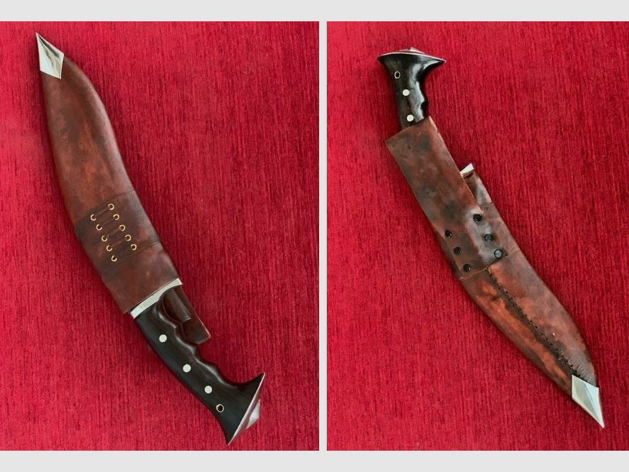 Gurkha – Coltello Khukuri con manico in legno di rosa