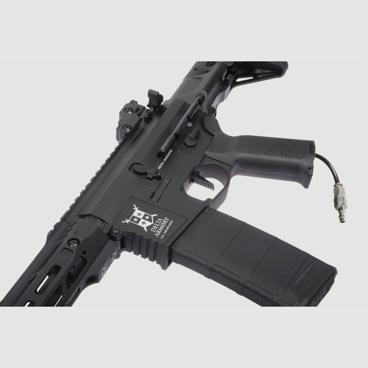 Delta Armory Airsoft Gewehr AR15 TALOS 1 PDW ALPHA Eagle mit GATE PULSAR HPA in Schwarz