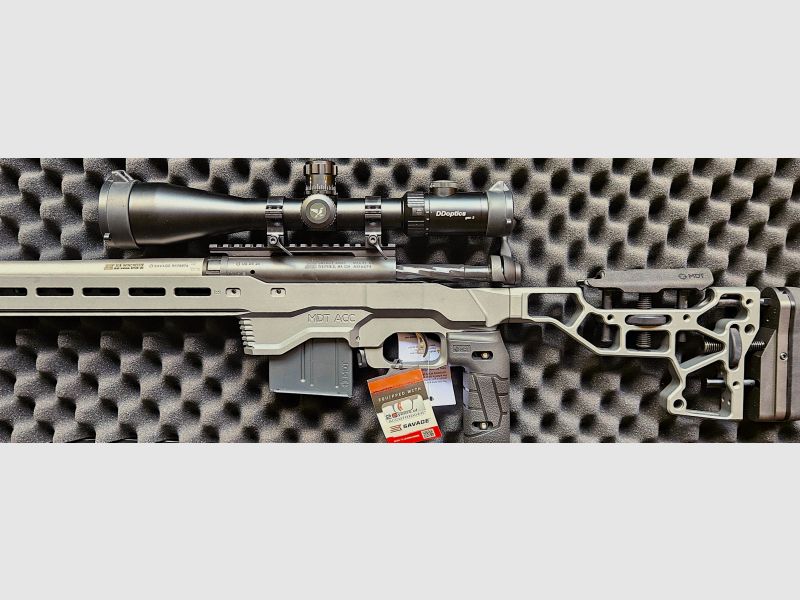 Savage 110 Elite Precision Repetierbüchse Kal. 308 Win,DDoptics ZF5-30x50, Zweibein,Hornady Munition