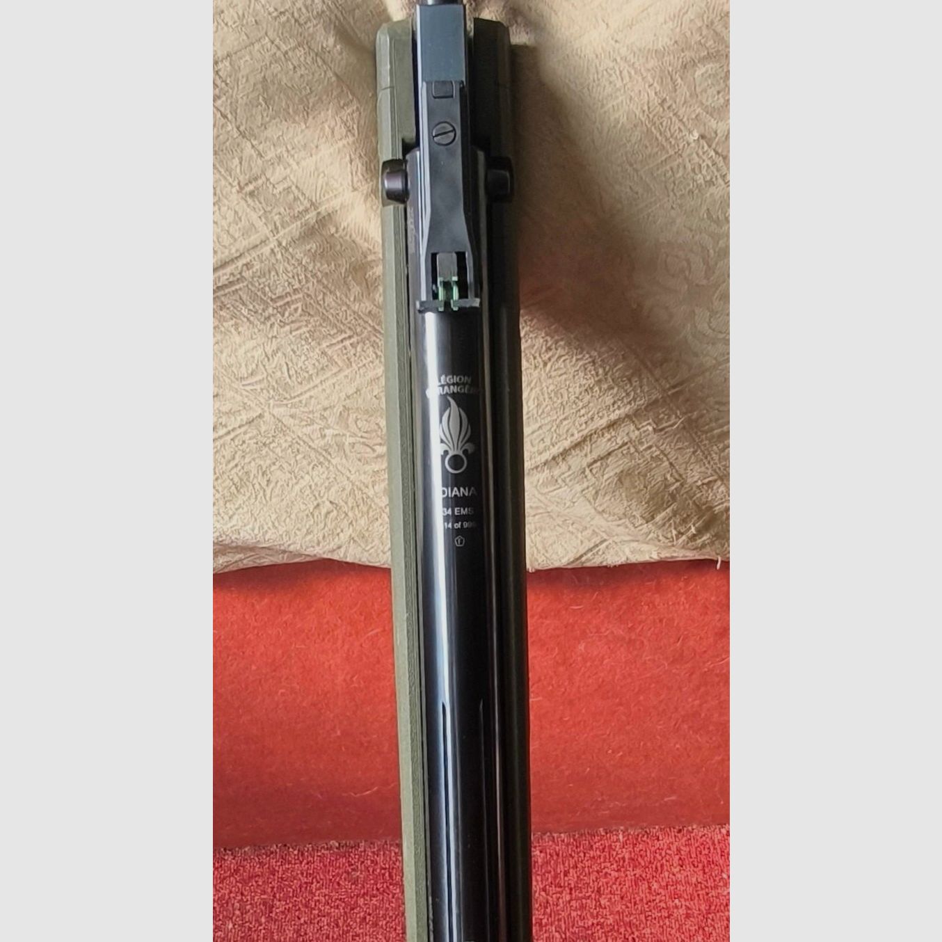 Diana 34 EMS Legion ètranger Sonderauflage 514 von 999 Farbe OD GREEN , Kaliber 4,5mm Diablos, wenig geschossen - Ohne Mängel - sehr gute Schußleistung, Top Zustand & Qualität, Neuwertig!! 