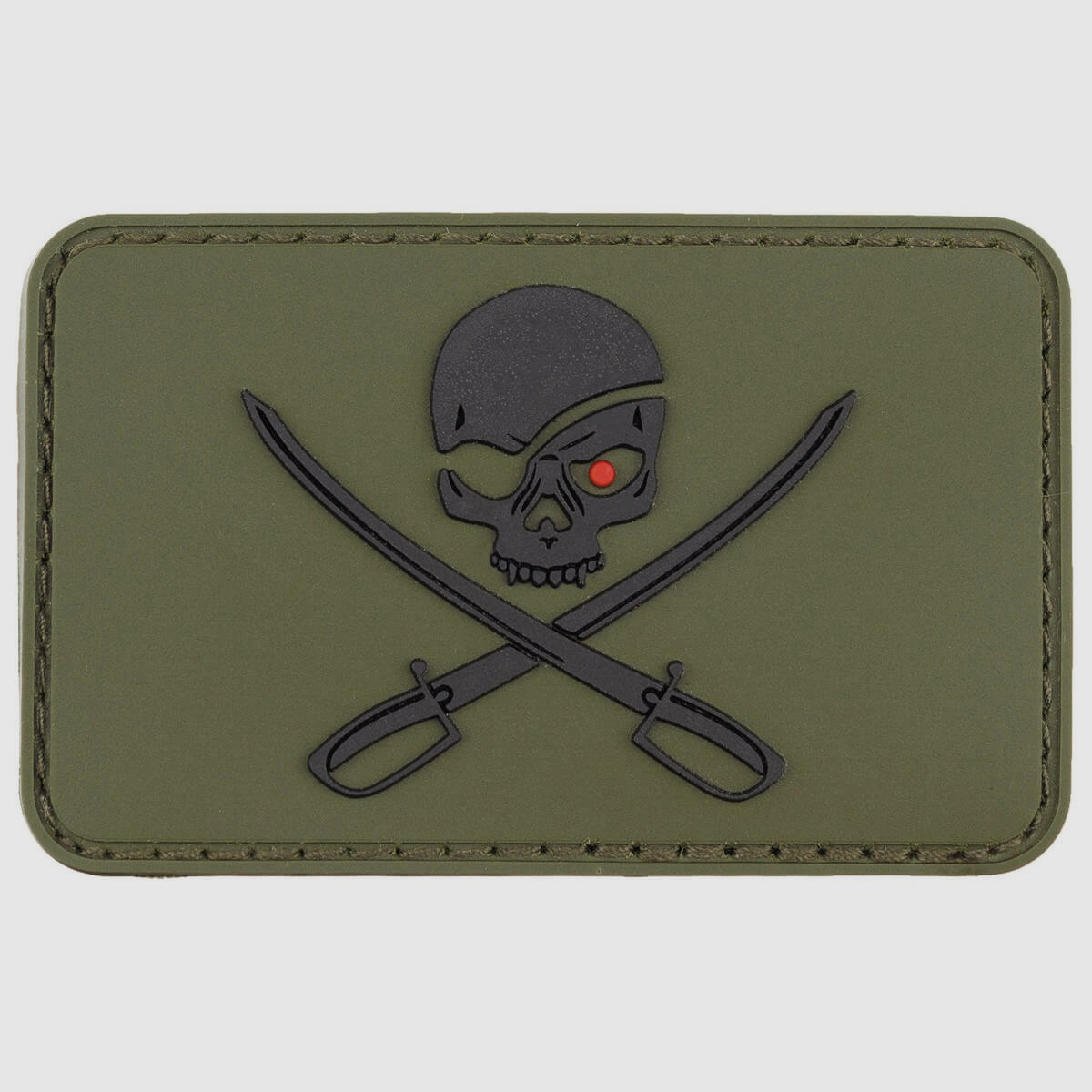 MFH 3D Velcro patch "Skull with Swords", olive