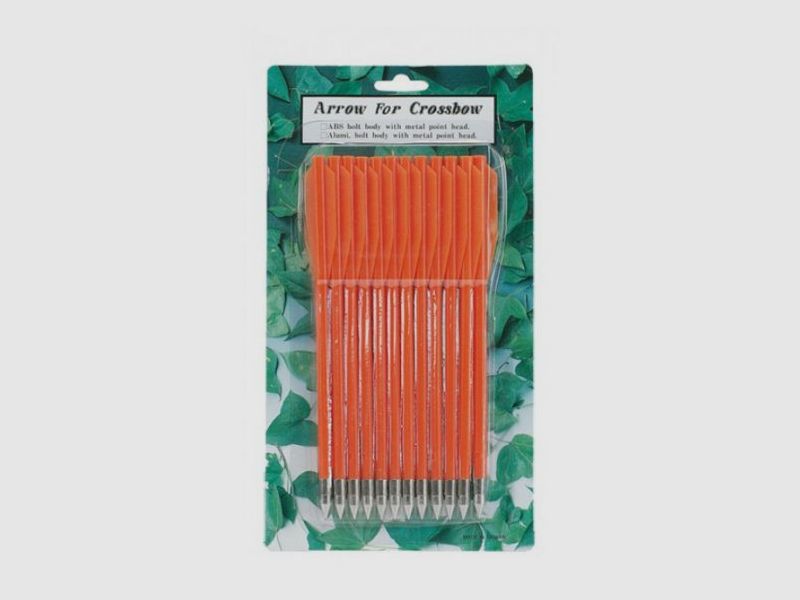 FRECCE IN PLASTICA PER BALLESTRO A PISTOLA - 6,5" - ARANCIONE