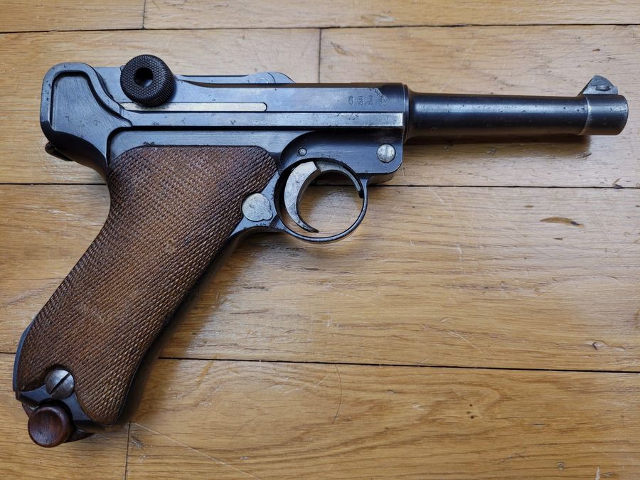 Sehr schöner Luger P08 Pistol Erster Weltkrieg – Herstellung DMW von 1916 – vollständig monomatrikuliert einschließlich Magazin – Wunderschöner Lauf -TBE, Bild 2 von 21