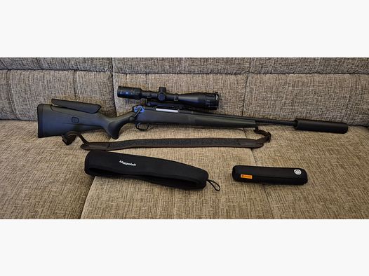 Conjunto completo Haenel NXT Composite + Zeiss V4 3-12x56 + Jaki silenciador