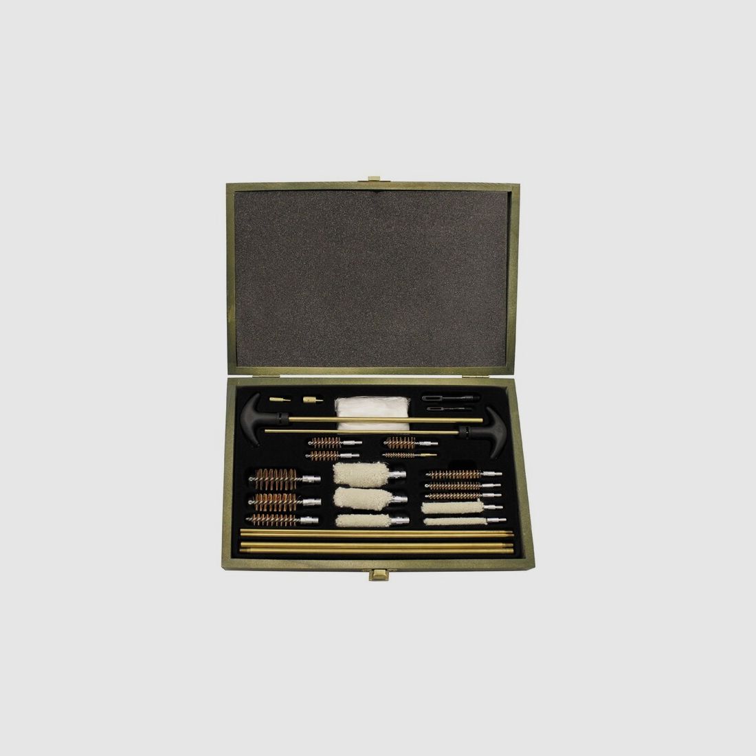 Pistolen + Gewehr Reinigung - Set 24tlg. / Waffenreinigungsset Multi- Kaliber + Holzbox