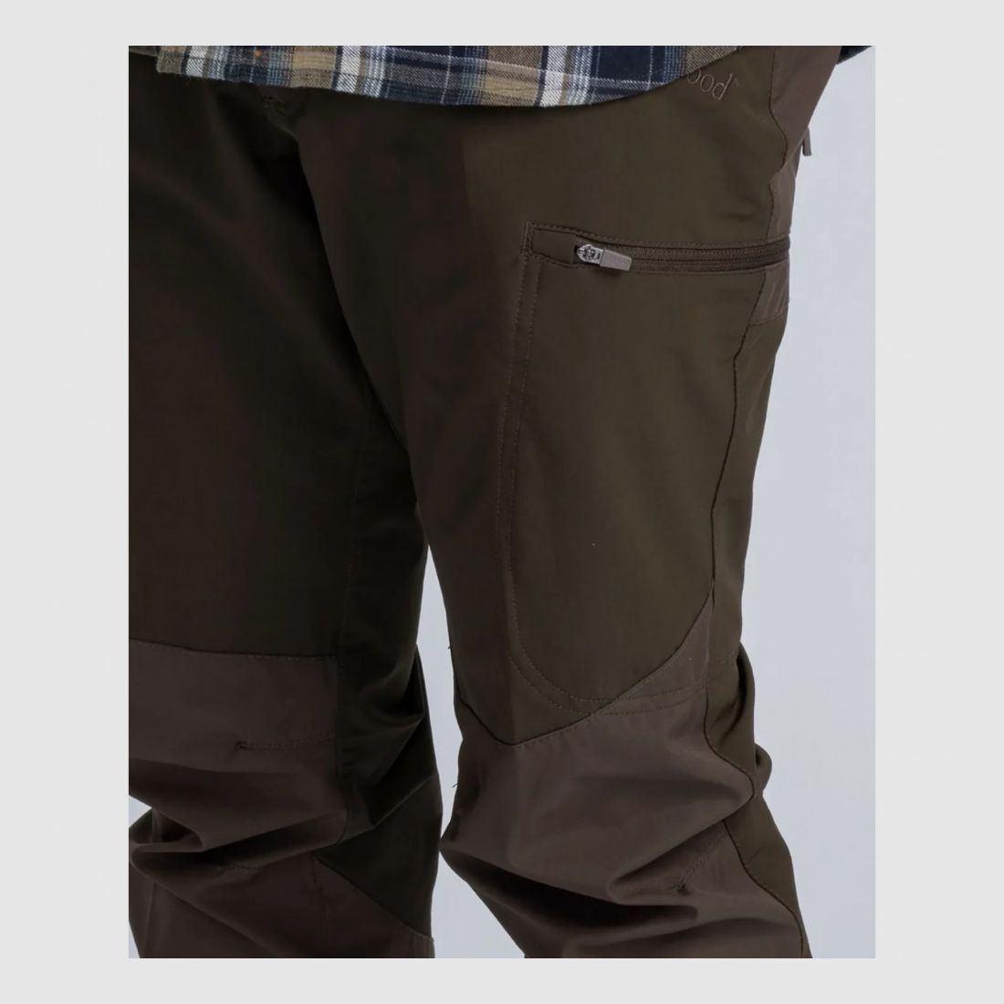 PANTALON PINEWOOD ABISKO DUNKELOLIVE / RINDERLEDER BRAUN, Bild 3 von 3