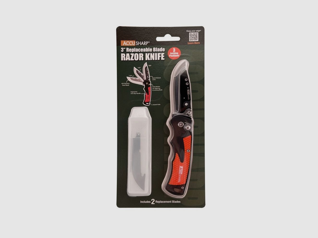 Coltello con lama intercambiabile Accusharp Razor 7,6 cm, immagine 3 di 5