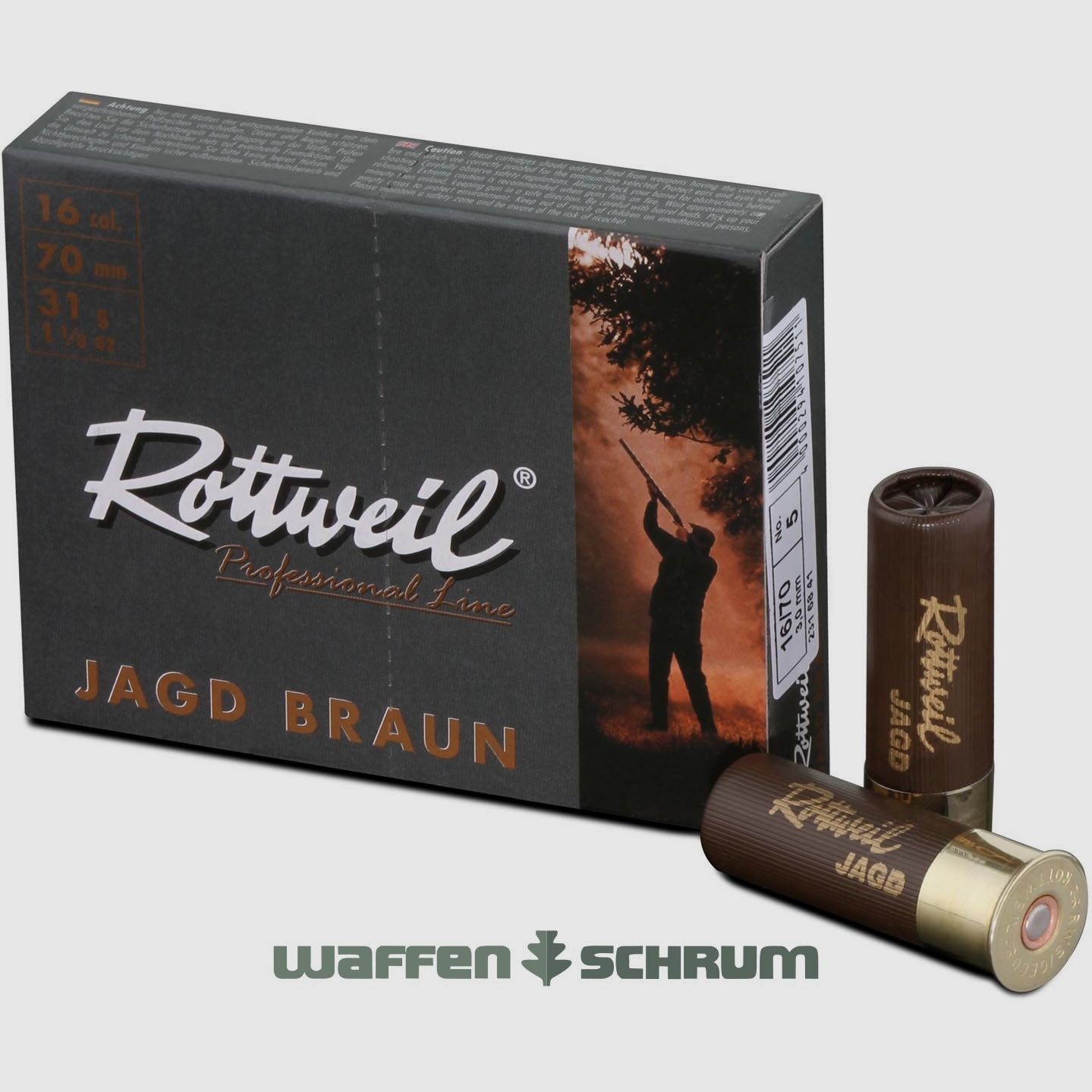 Rottweil 16/70 Jagd braun Plastik 3,0mm - 31g