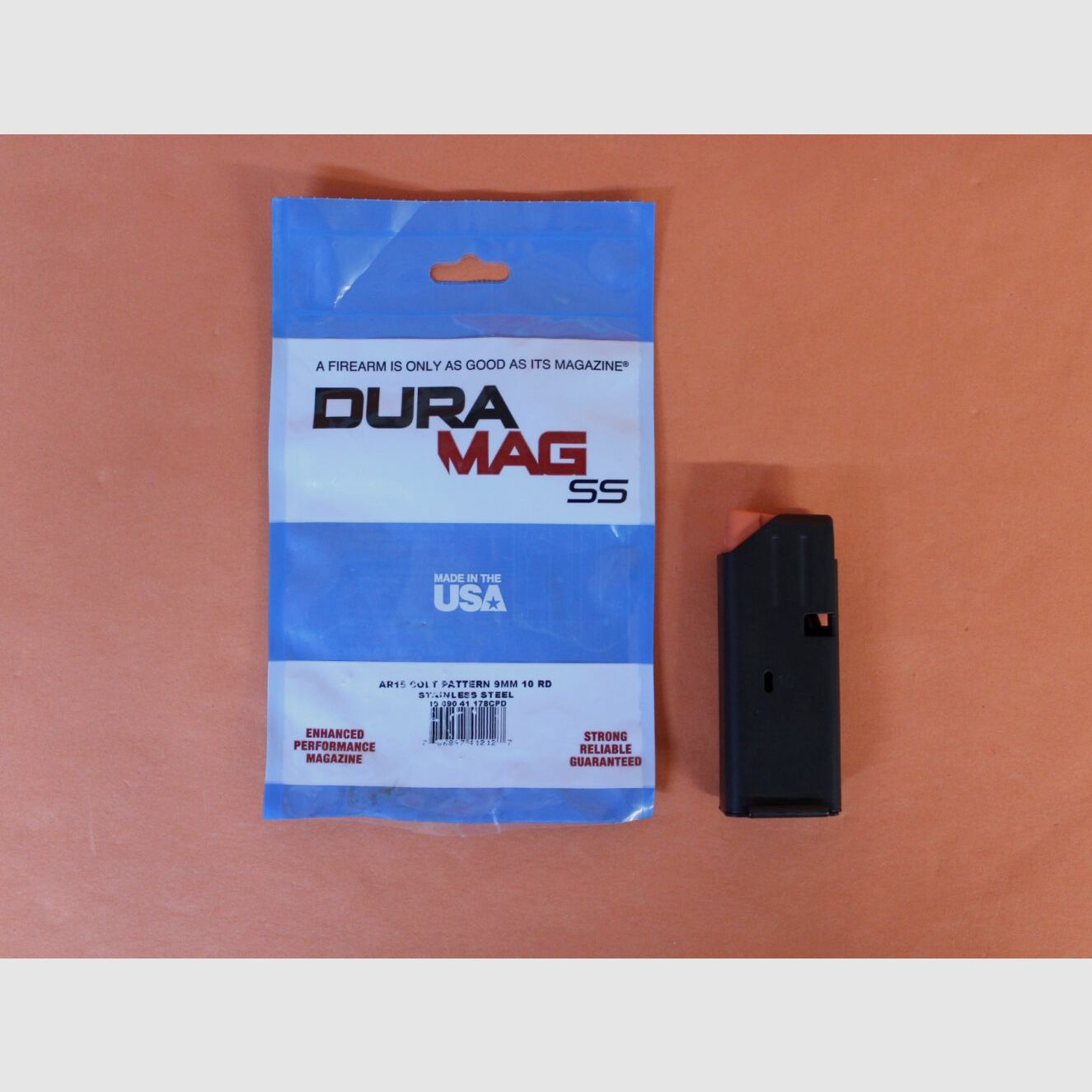 Duramag AR-15 9mm: Duramag magazine 10-round 9mm Luger steel, e.g. for Oberland Arms OA-15 PR M9 or similar.