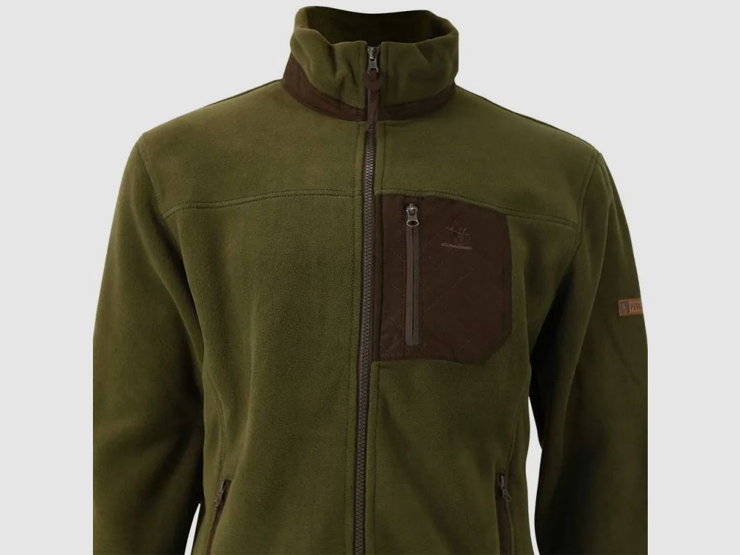 Fleecejacke mit Stickerei aus Polyester khaki braun Größe M bis 4XL, Bild 10 von 15