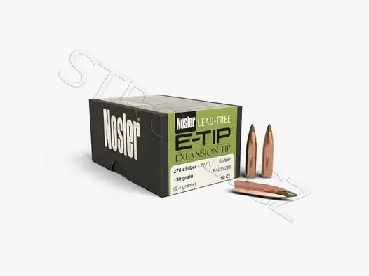 Proiettili senza piombo Nosler E-Tip .270 cal, dia .277, 130grs