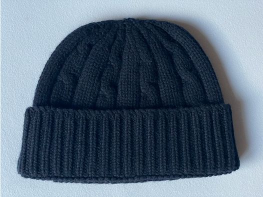 ROSI COLLECTION Cashmere Mütze im Zopfmuster Dunkelblau