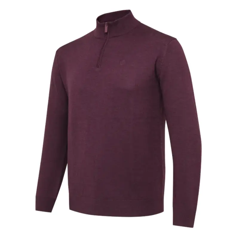 Beretta Maglione mezza zip Merino Bordeaux