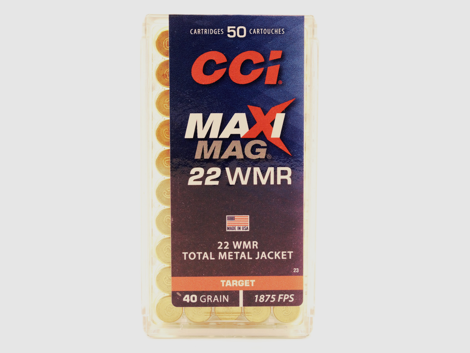 CCI 22WMR MAXI MAG TOTAL METAL JACKET 40GR