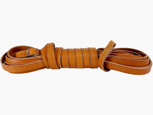 Guinzaglio AKAH in pelle di fahl lungo 8 m – Larghezza: 10 mm