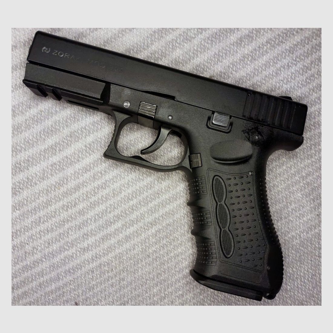 Zoraki 917 blank firing pistol 9mm P.A.K. (PTB 1023) with new First Strike Cordura custom fit holster.