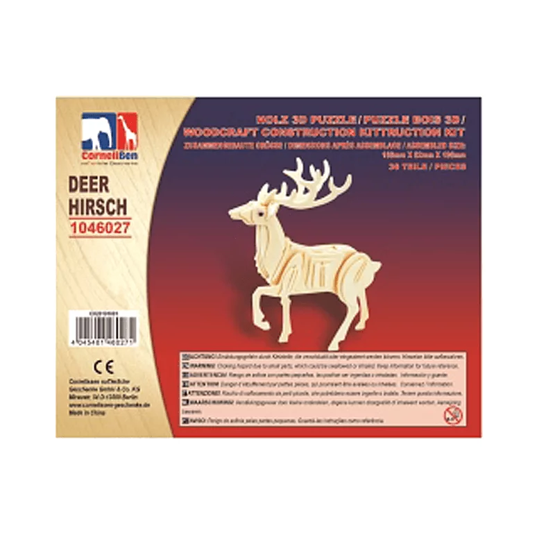 Puzzle 3D en bois Cerf, image 2 sur 2
